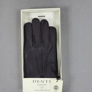 DENTS Lined Butter Soft Sheep Leather Luxury Driving Gloves Sz M NWT Black